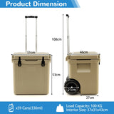 45 Quart Cooler Towable Ice Chest-Brown
