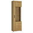 Cortina Tall Glazed Display Cabinet (RH) in Grandson Oak