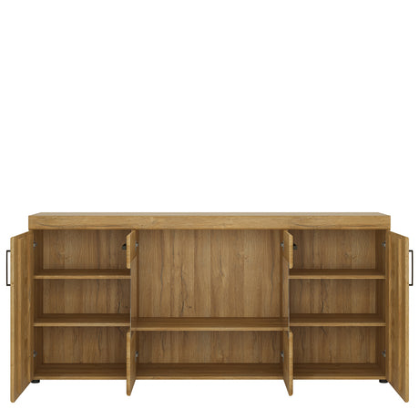 Cortina 4 door wide glazed sideboard in Grandson Oak