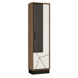 Brolo Tall Glazed Display Cabinet (RH) in Walnut and Dark Panel Finish