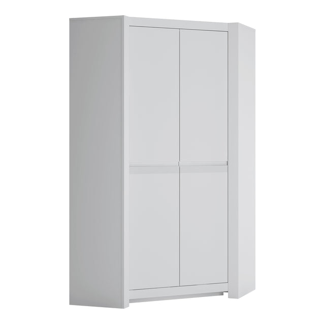 Novi 2 Door Corner Wardrobe in Alpine White