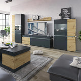 Luci 6 Door Cabinet (LED) in Platinum and Oak
