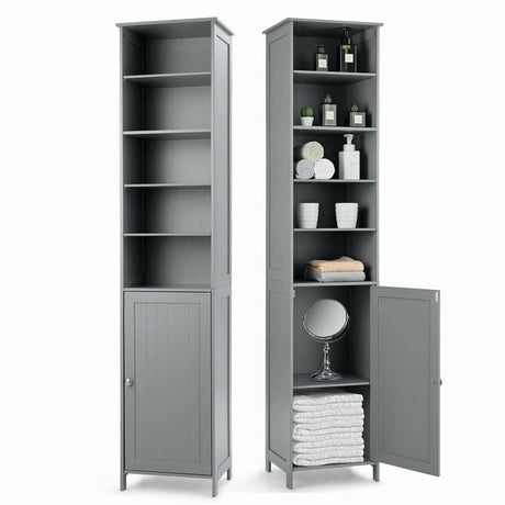 Bathroom Storage Cabinet with 5 Open Shelves for Home