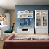 Fribo Tall 1 Door 3 Drawer Glazed Display Cabinet in White