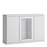Fribo 3 Door Sideboard with Glazed Centre in White