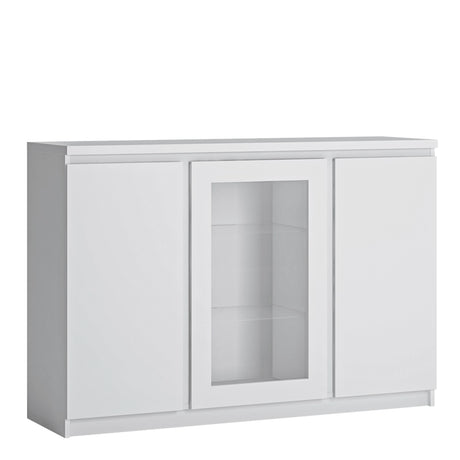 Fribo 3 Door Sideboard with Glazed Centre in White
