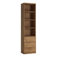 Fribo Tall Bookcase with 3 Drawers in Oak