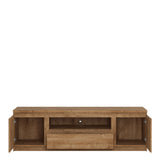 Fribo 166cm Wide TV Cabinet with 2 Doors and Drawer in Oak