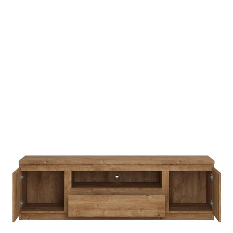 Fribo 166cm Wide TV Cabinet with 2 Doors and Drawer in Oak