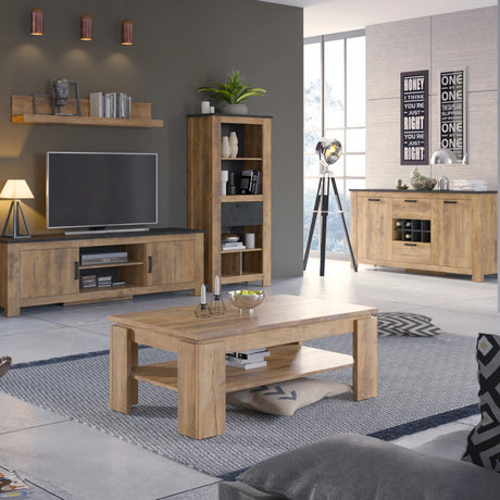 Rapallo Extending Dining Table 160-200cm Chestnut and Matera Grey