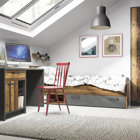Brooklyn Underbed Drawer Walnut and Dark Grey