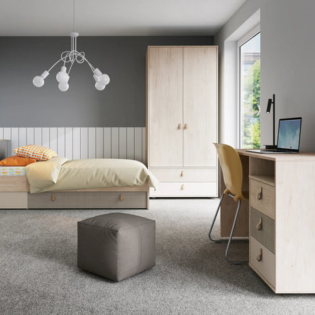 Denim 90cm Bed with 1 Drawer in Walnut