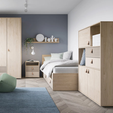 Denim Bedside Cabinet in Walnut