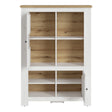 Celesto 2 Door 4 Shelves Display Cabinet with LED Lights in White and Oak
