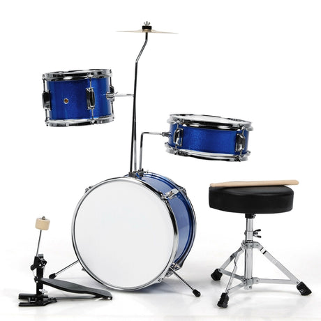 5 Pieces Junior Drum Set with 5 Drums-Blue