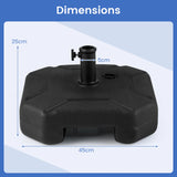 43 cm Fillable Umbrella Base with Handle for 38 mm and 48 mm Umbrella Poles