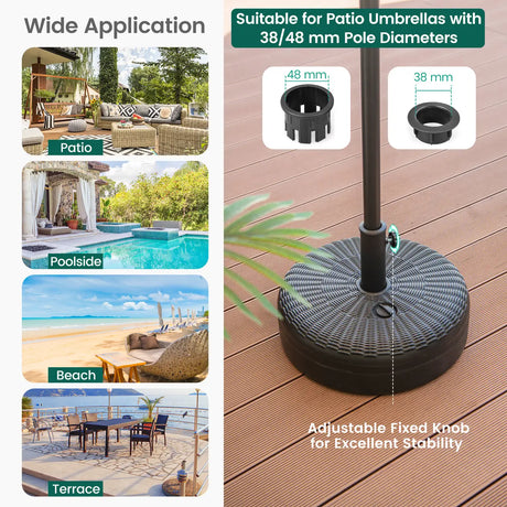 18 Inch Fillable Heavy-Duty Round Umbrella Base Stand