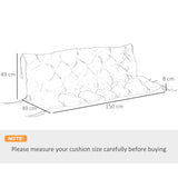 Outsunny 3 Seater Bench Pad, Garden Chair Cushion with Back and Ties for Indoor and Outdoor Use, 98 x 150 cm, Black