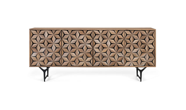 Giner and Colomer  Mango Wood Sideboard With Metal Accents
