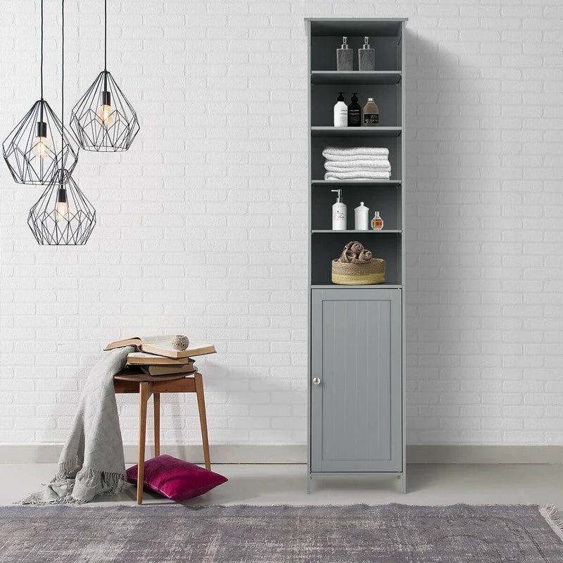 Bathroom Storage Cabinet with 5 Open Shelves for Home