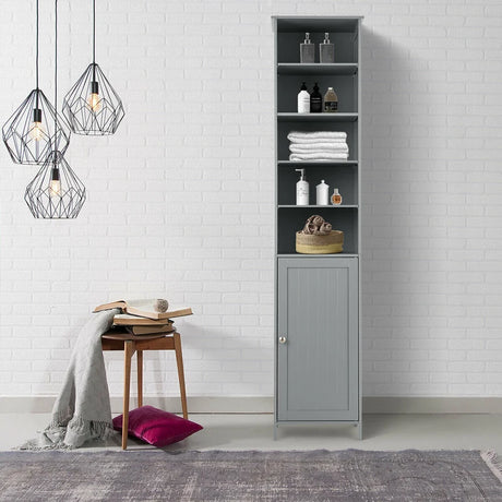 Bathroom Storage Cabinet with 5 Open Shelves for Home