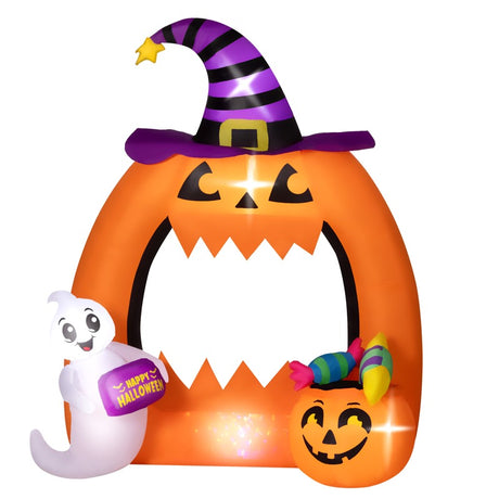 Outsunny 4.9ft Inflatable Pumpkin Archway Halloween Decoration