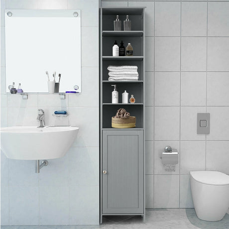 Bathroom Storage Cabinet with 5 Open Shelves for Home