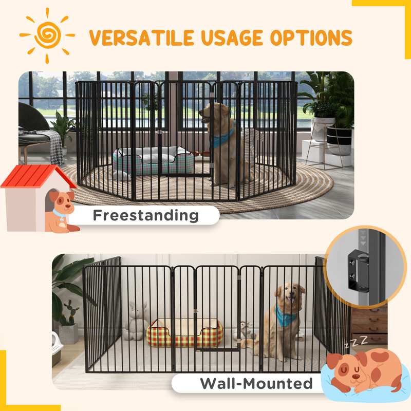 PawHut 100cm 8 Panels Heavy Duty Dog Pen, Pet Playpen for Indoors, Outdoors, Small, Medium, Large Dogs