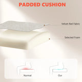 HOMCOM Office Chair with 6-point Vibration Massage and Heat, Fabric Desk Chair with Footrest, High Back, Cream White