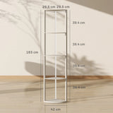 HOMCOM RGB LED Floor Lamp with Shelves, 4-Tier Dimmable Standing Lamp with Remote Control, Oak
