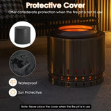Smokeless Stainless Steel Fire Pit with Ash Pan for Yard Camping-Silver