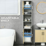 kleankin Freestanding Bathroom Storage, Tall Bathroom Cabinet with Door and Adjustable Shelves, 31.4x30x165cm