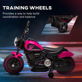 HOMCOM 6v Electric Motorbike with Training Wheels, One-Button Start - Pink