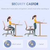 Vinsetto Office Chair, Breathable Mesh Swivel Desk Chair with Adjustable Height and  360 Swivel Security Wheels for Home Office, Study, Pink