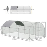 PawHut Galvanised Chicken Coop Hen House w/ Cover 5.7 x 2.8 x 2m