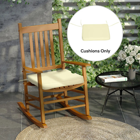 Outsunny Set of 6 Pcs Chair Cushion, 42Lx42Wx5T cm-Cream White