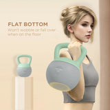 SPORTNOW 2 x 6kg Soft Kettlebell, Kettle Bell with Non-Slip Handle, for Home Gym, Strength Training, Cardio - Grey and Green