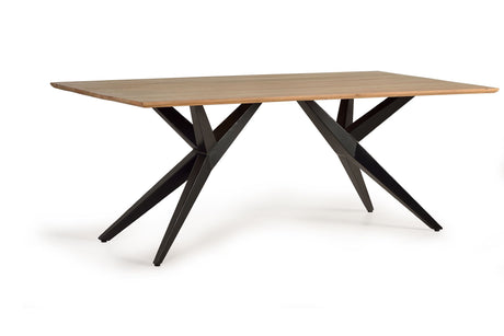 Giner and Colomer  Dining Table Crafted In Acacia Wood With Metal Base