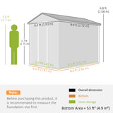 Outsunny 9x 6FT Metal Outdoor Garden Shed, Galvanised Tool Storage Shed w/ Sloped Roof, Lockable Door for Patio Lawn, Green