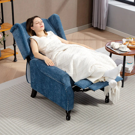 HOMCOM 150 Reclining Vintage Armchair, with footrest, Royal Blue