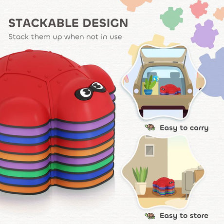 AIYAPLAY 9 PCS Balance Stepping Stones with Non-slip Edge, Indoor Outdoor Obstacle Courses for Kids Ages 3-8 Years, Multicoloured