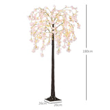 HOMCOM 450 LED Light Decorative Artificial Blossom Tree - Pink