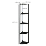 HOMCOM Corner Floor Lamp for Living Room Bedroom with Dimmable Warm White LED Light, Modern Tall Standing Lamp, Black