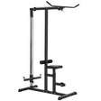 HOMCOM Exercise Pulley Machine Power Tower with Adjustable Seat Cable Positions