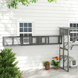 PawHut Cat Tunnel, 250cm Extra Long Wooden Cat Play Tunnel with 8 Doors, L-shape/Rectangle, Outdoor Cat Enclosure, Dark Grey