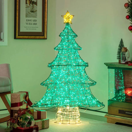 4FT Pre-lit Artificial Christmas Tree with 520 LED Lights and Top Star
