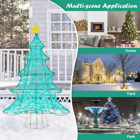 4FT Pre-lit Artificial Christmas Tree with 520 LED Lights and Top Star