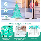 4FT Pre-lit Artificial Christmas Tree with 520 LED Lights and Top Star