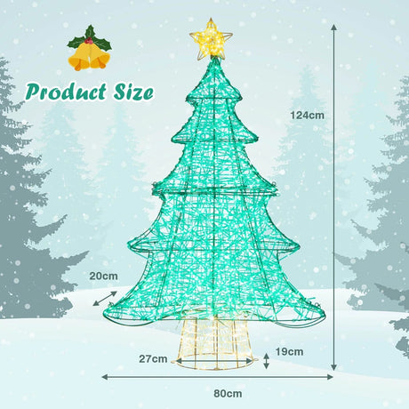 4FT Pre-lit Artificial Christmas Tree with 520 LED Lights and Top Star