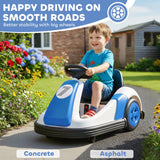 AIYAPLAY Kids Bumper Car with 360-Degree Rotation, 6V Electric Ride On Car with Music and Horn for 3-8 Years Old, Blue